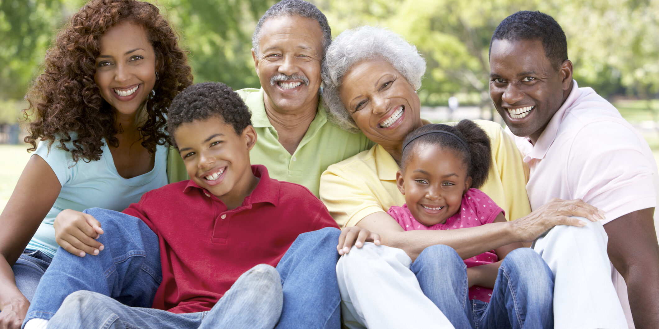 Portrait Of Extended Family Group In Park